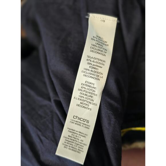 Chico's Denim Jacket Embroidered Floral Size Small 4/6 - Picture 8 of 9